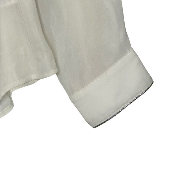 Banana Republic Cream Sheer Long Sleeve Top| Size M - Picture 2 of 6